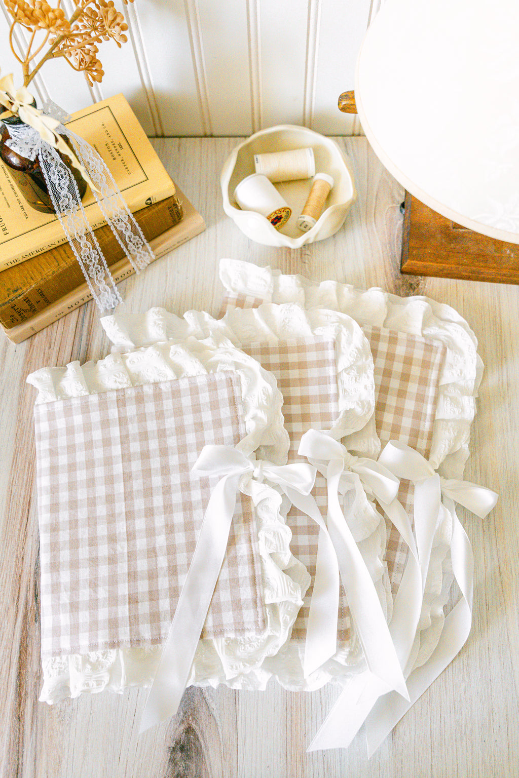 Beige Gingham Custom Bible Cover