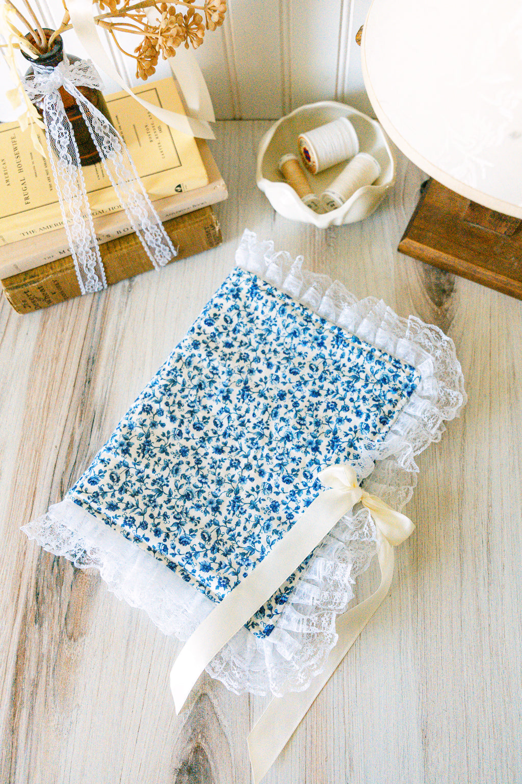 Blue Floral Custom Bible Cover