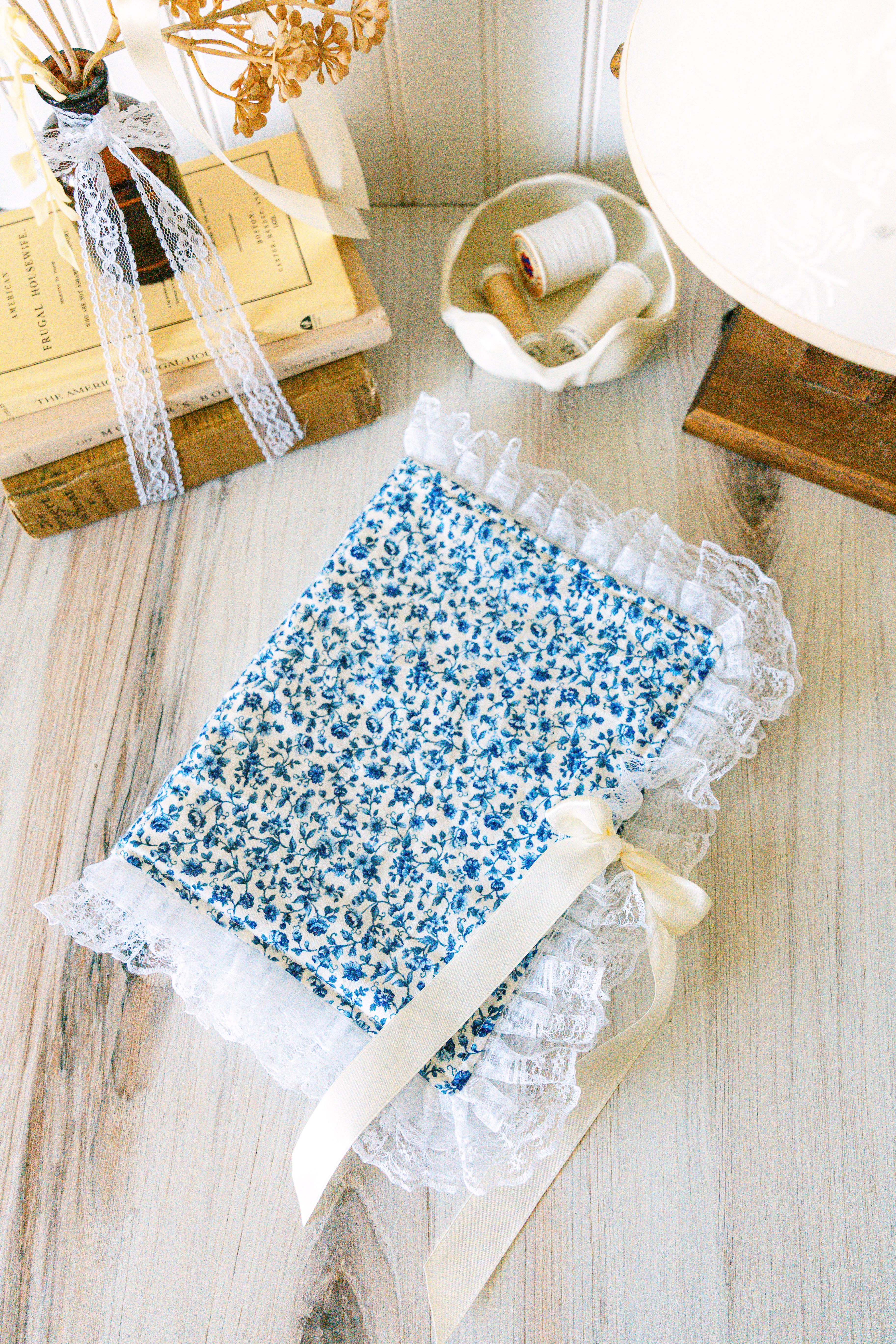 Blue Floral Custom Bible Cover