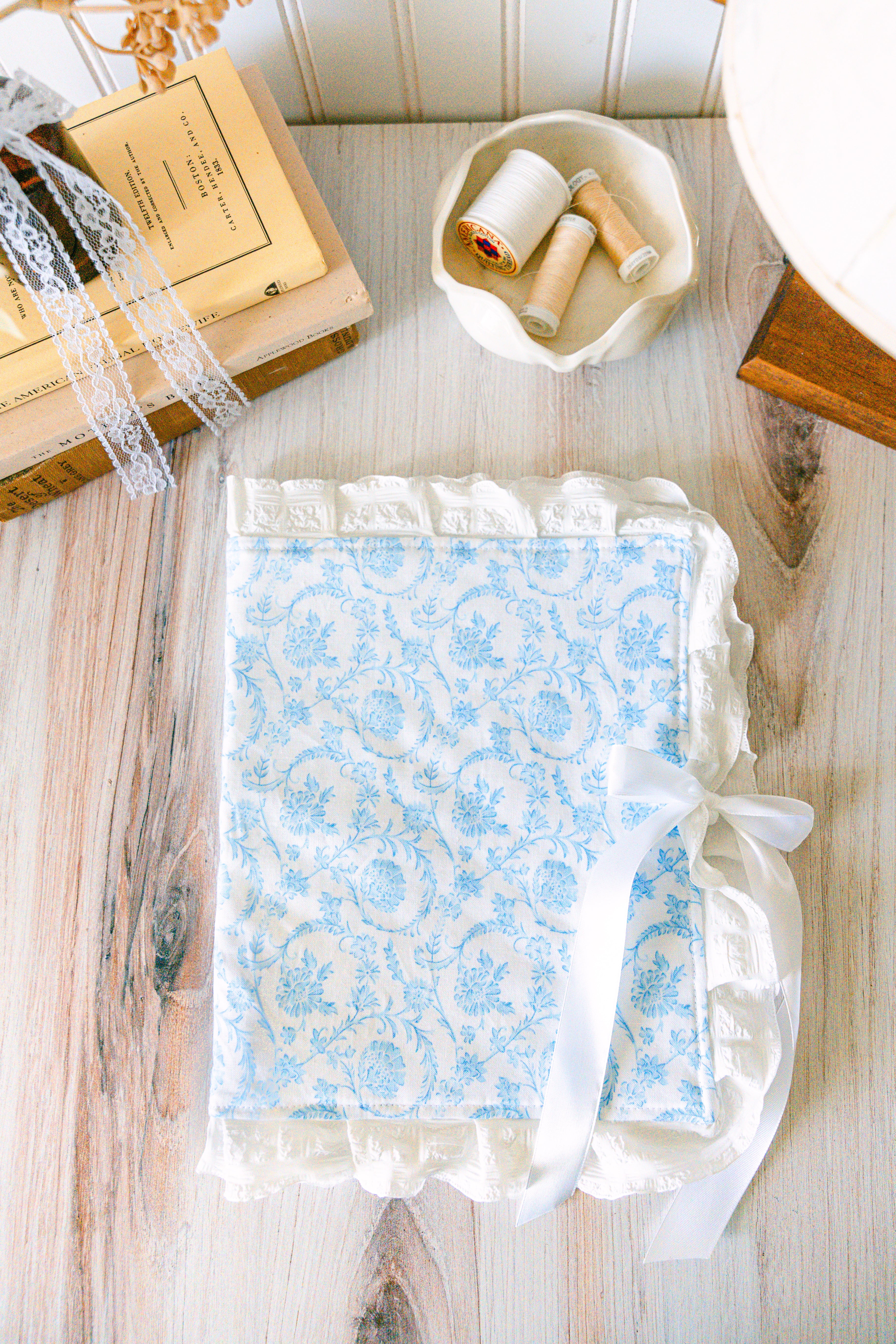 Fancy Blue Custom Bible Cover