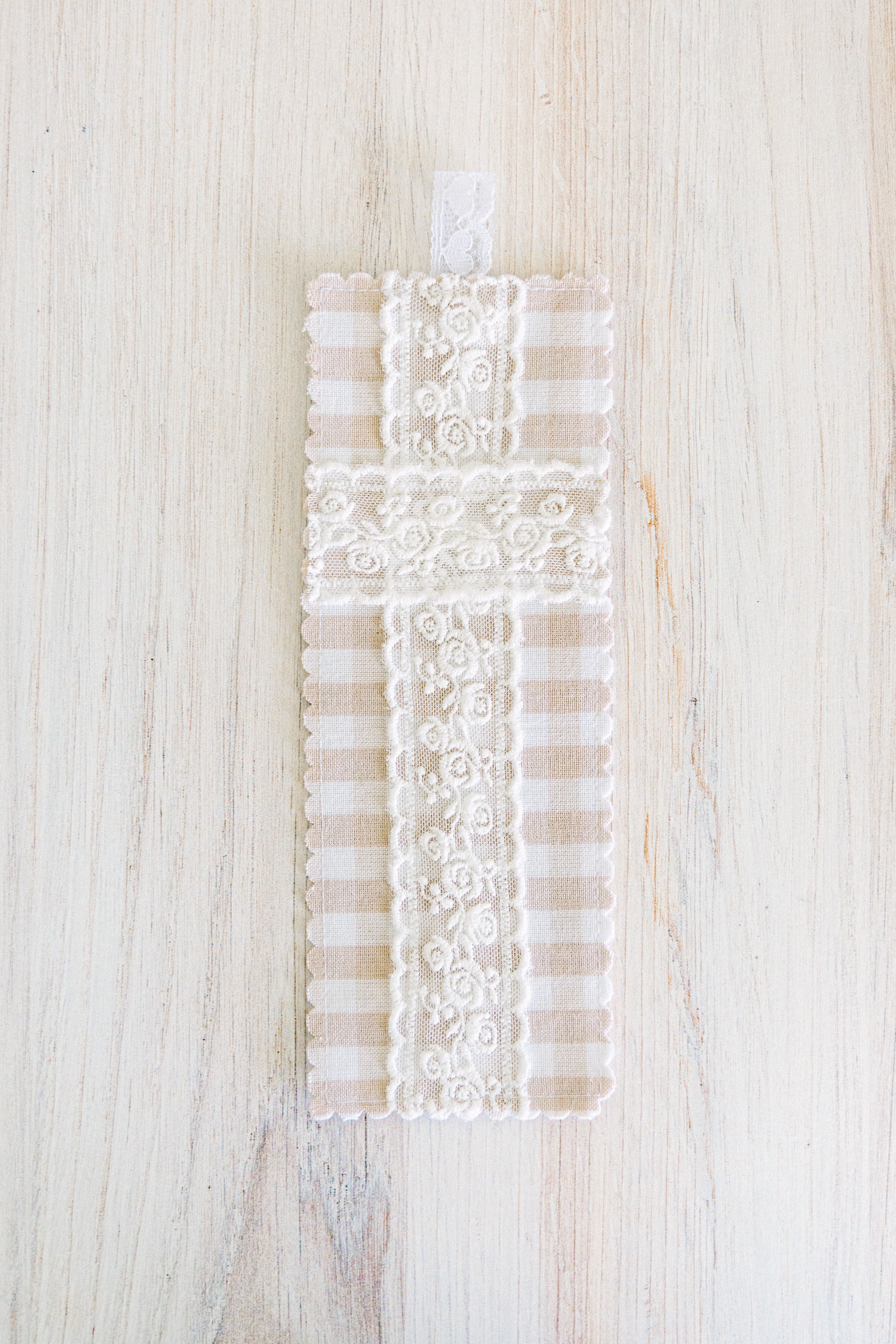 Beige Gingham Bookmark