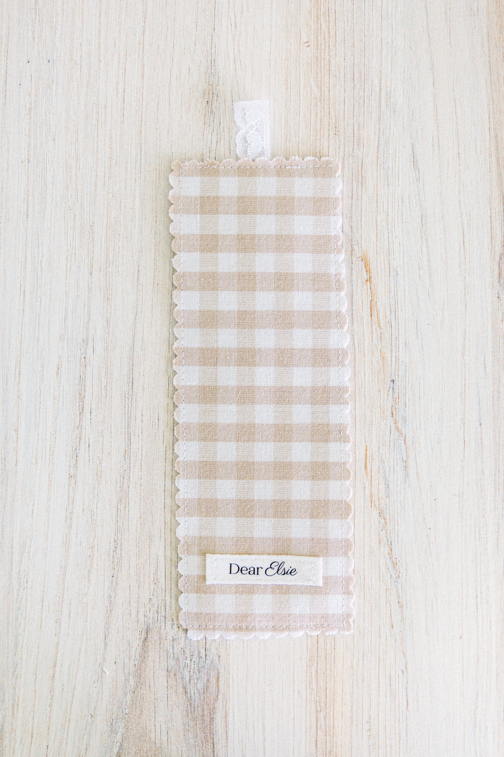 Beige Gingham Bookmark