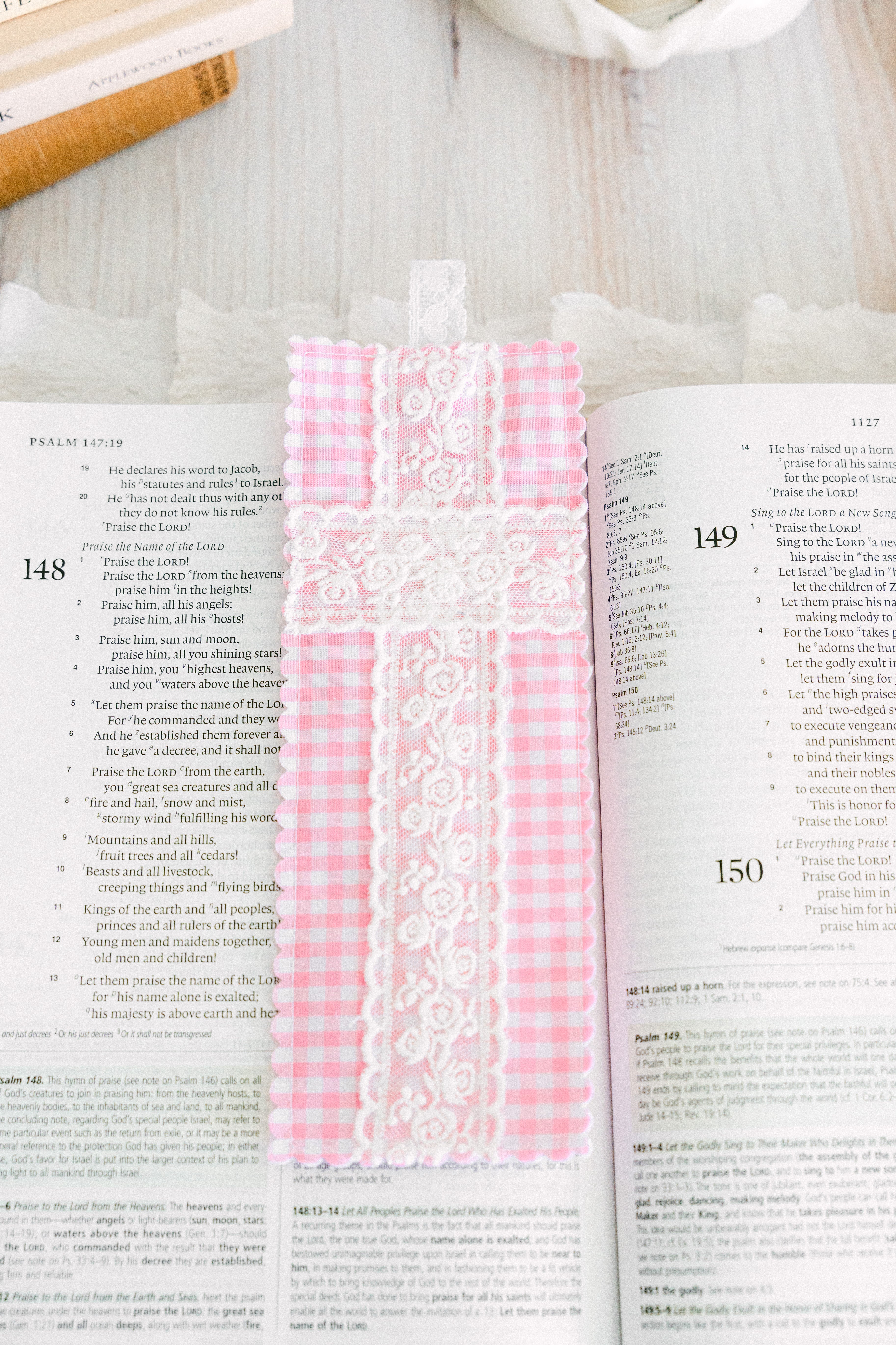 Pink Gingham Bookmark