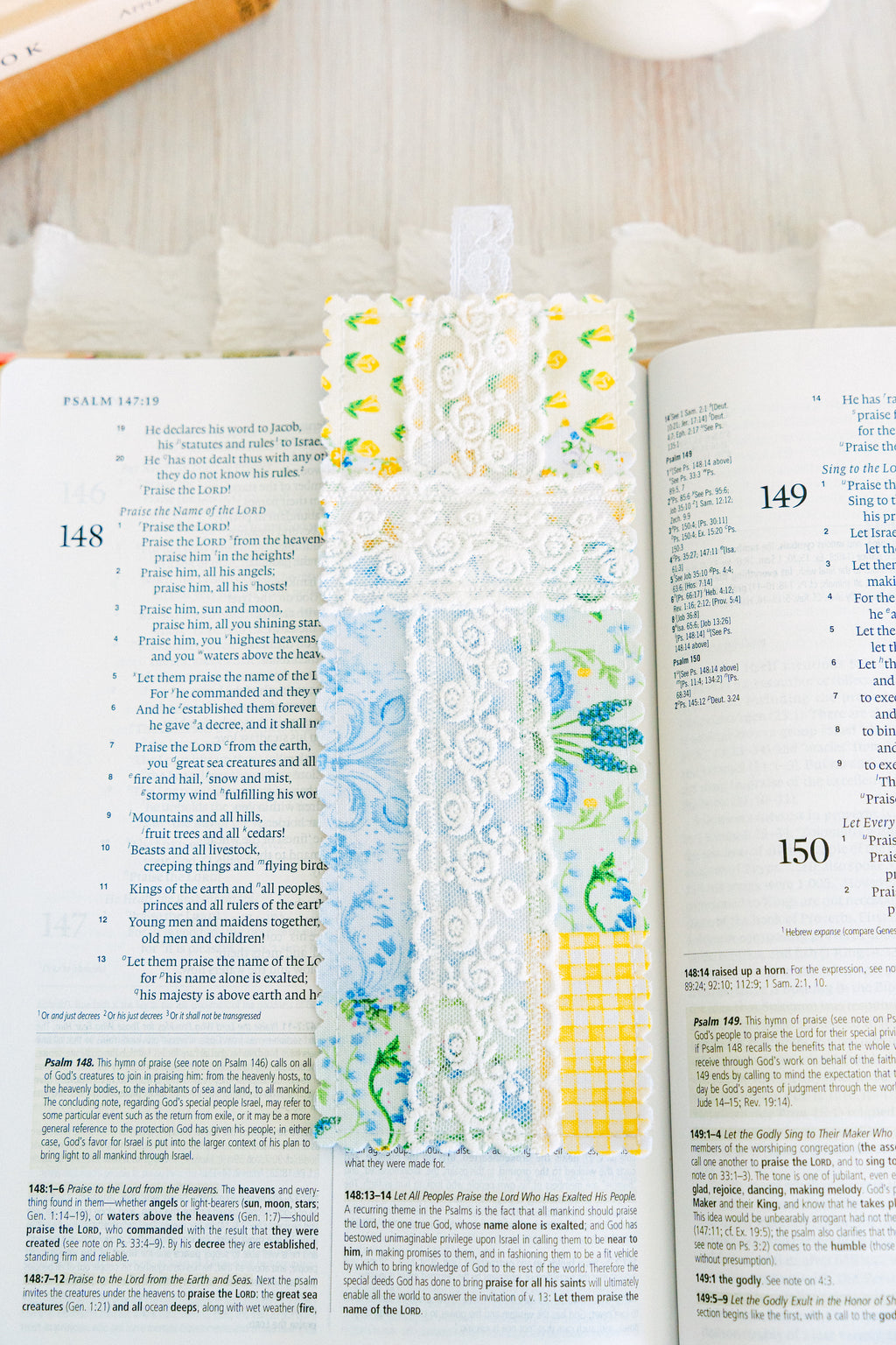 Blue & Yellow Patchwork Bookmark