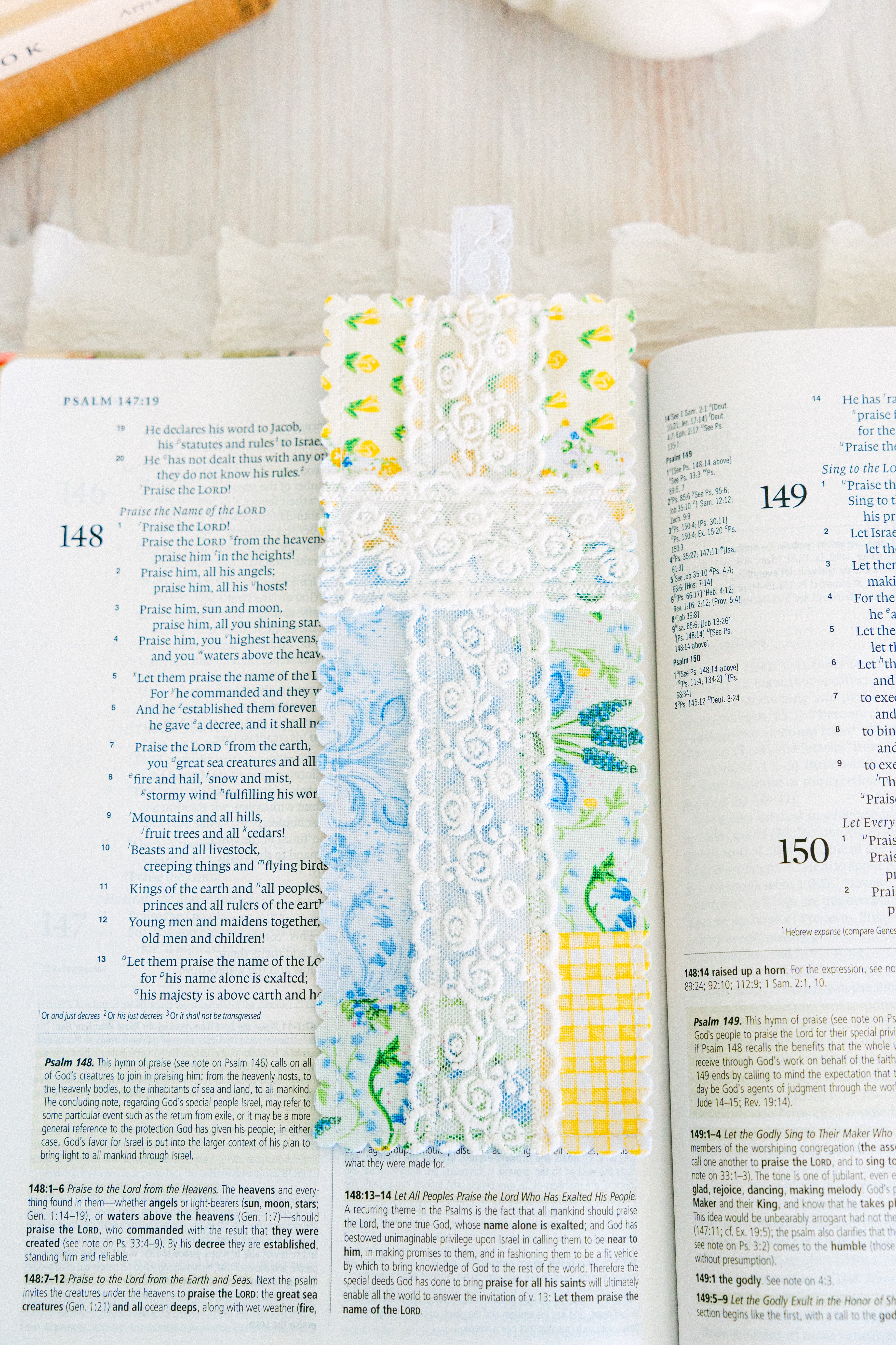 Blue & Yellow Patchwork Bookmark