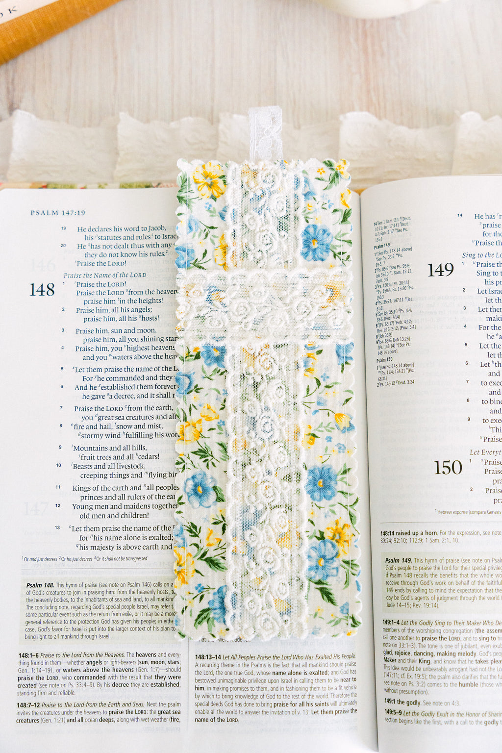 Blue & Yellow Floral Bookmark