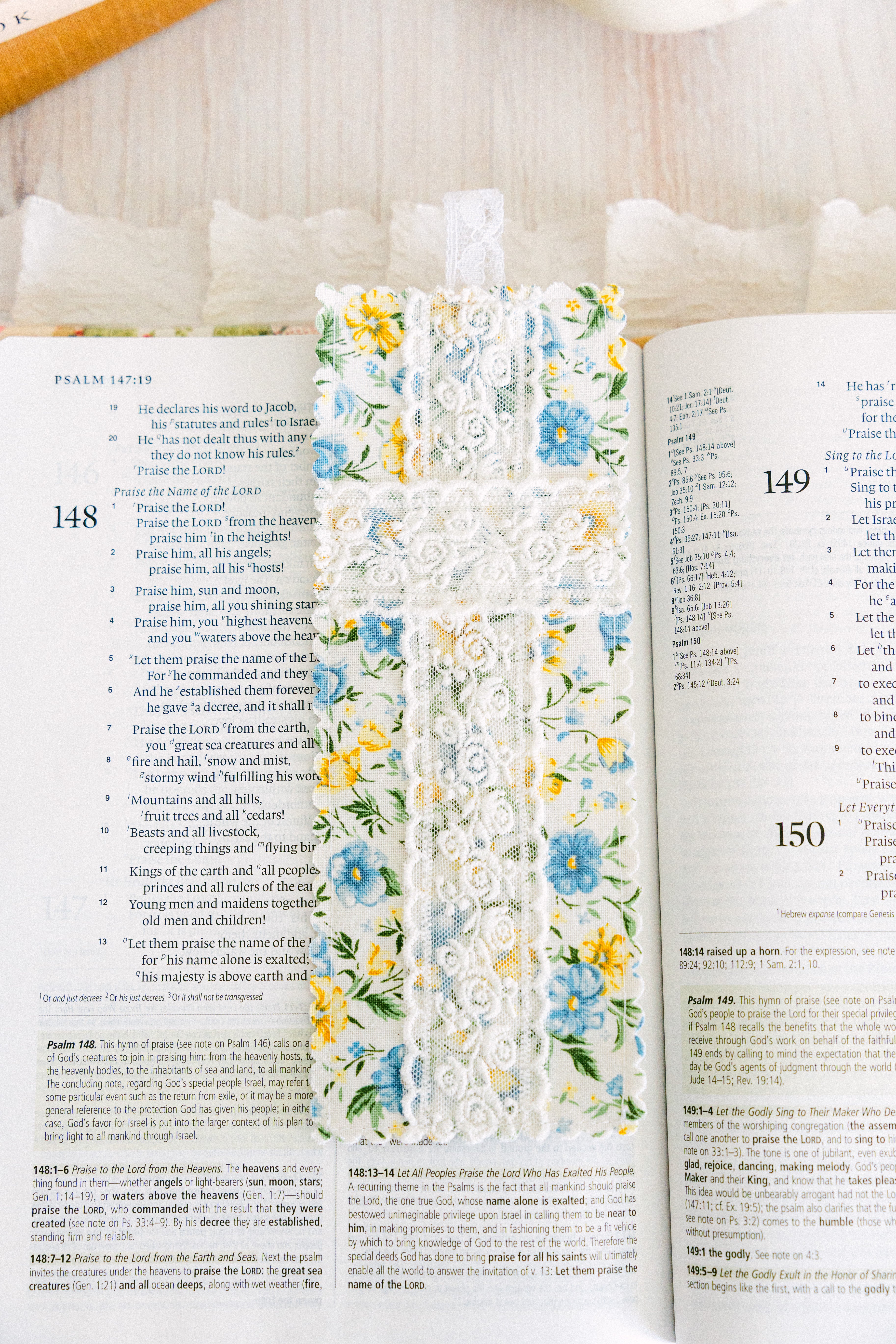 Blue & Yellow Floral Bookmark