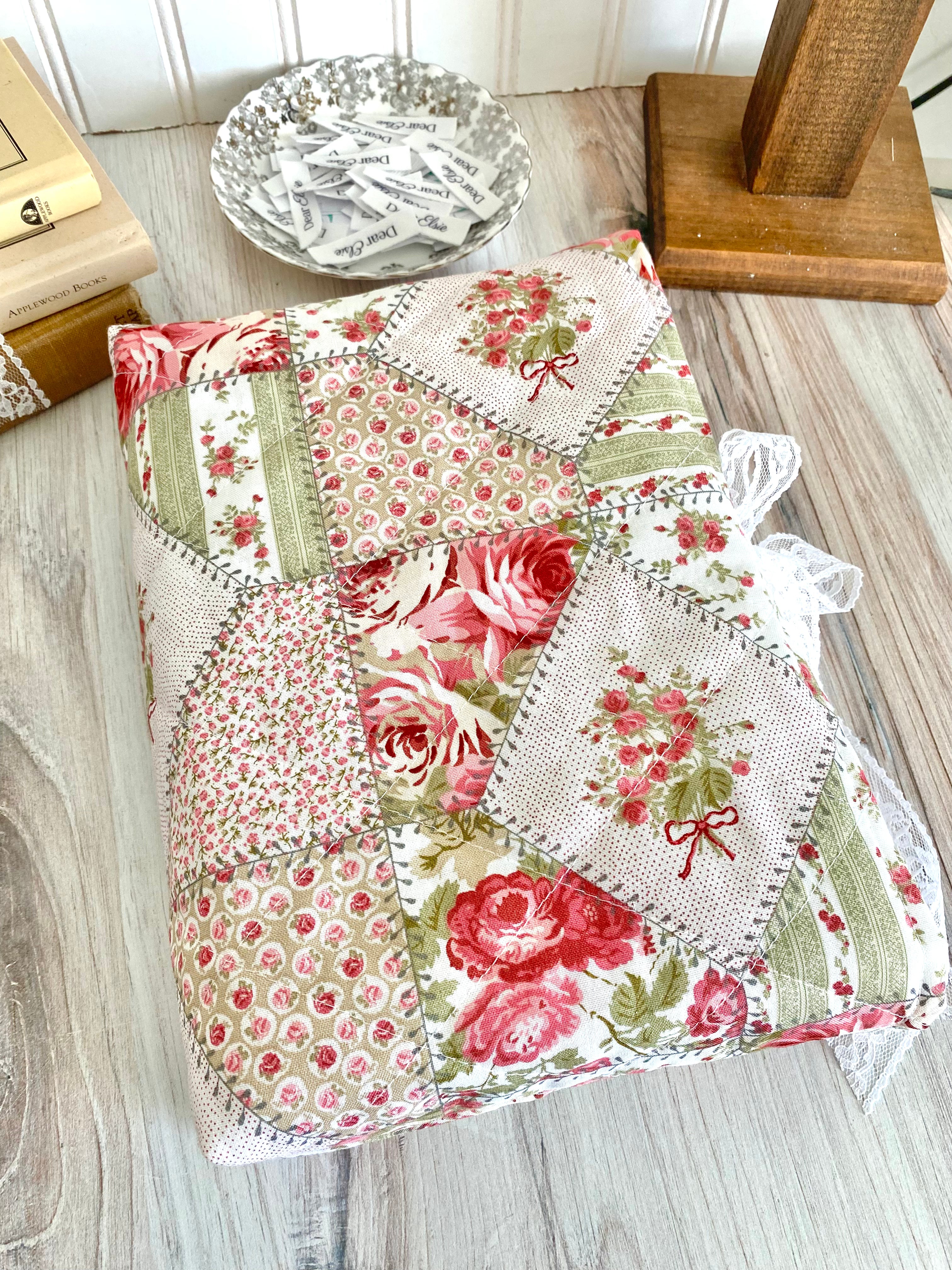 Cottage Core Quilted Bible Sleeve - Large