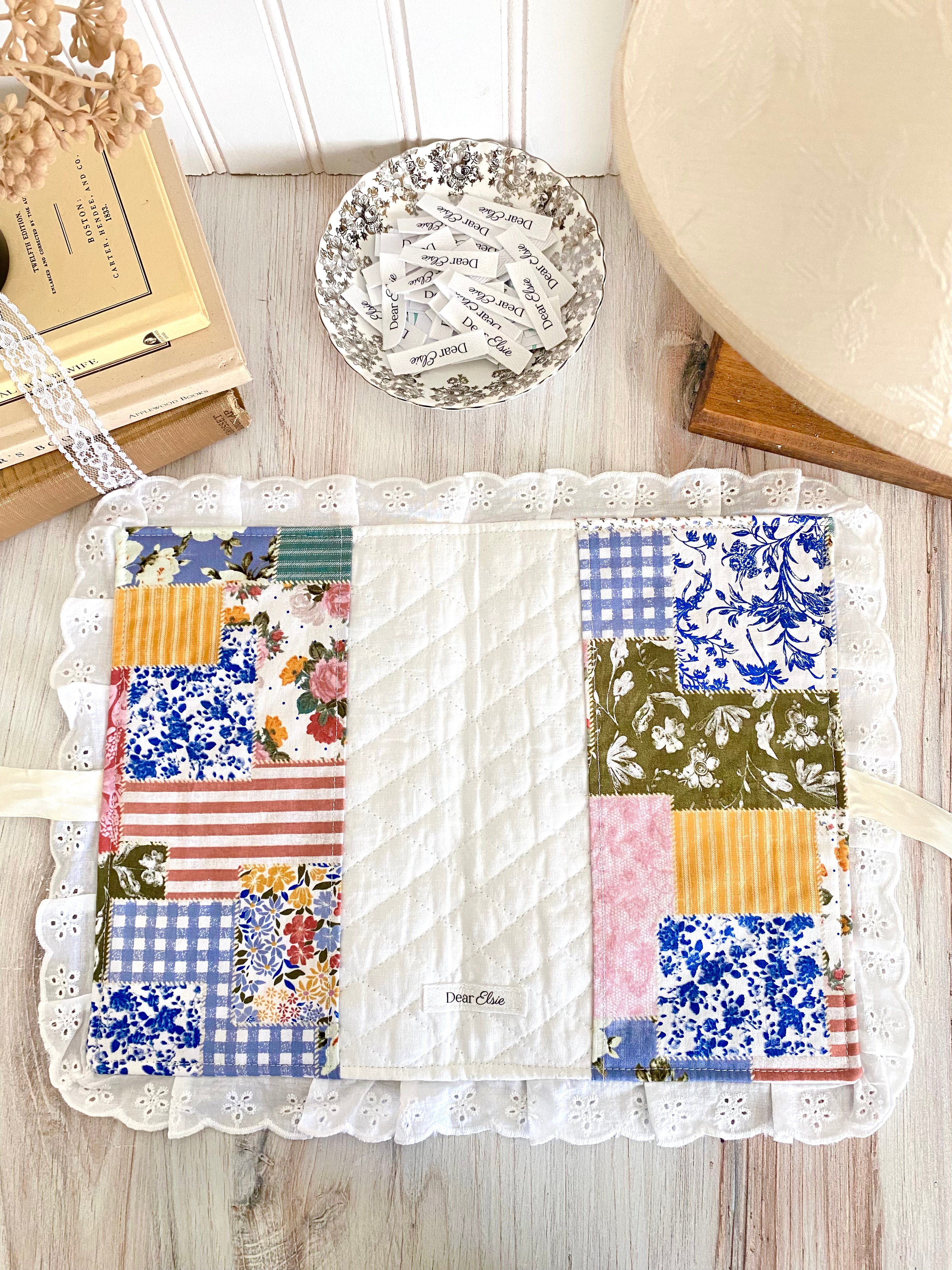 Colorful Patchwork + Eyelet Lace Bible Cover