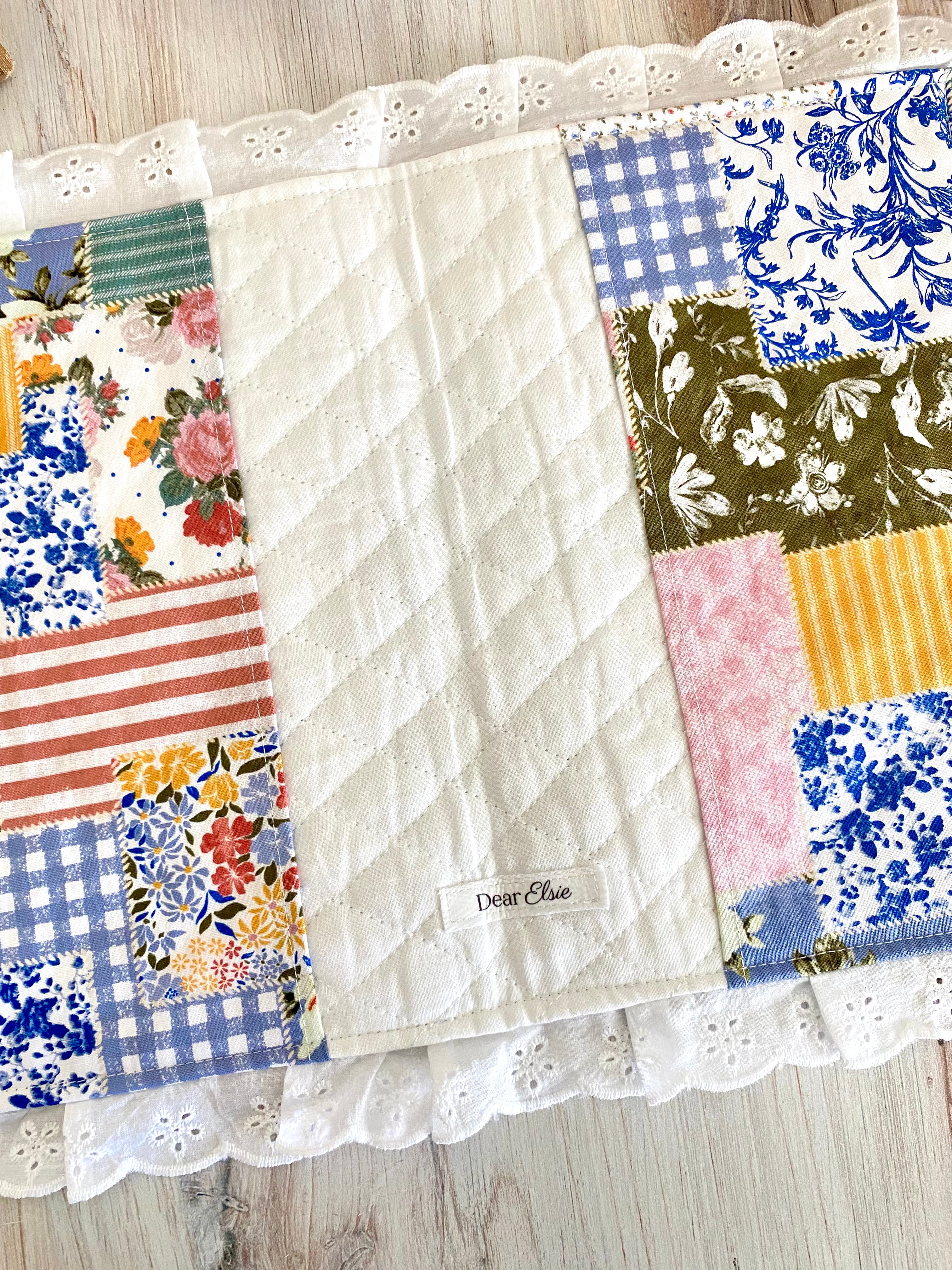 Colorful Patchwork + Eyelet Lace Bible Cover