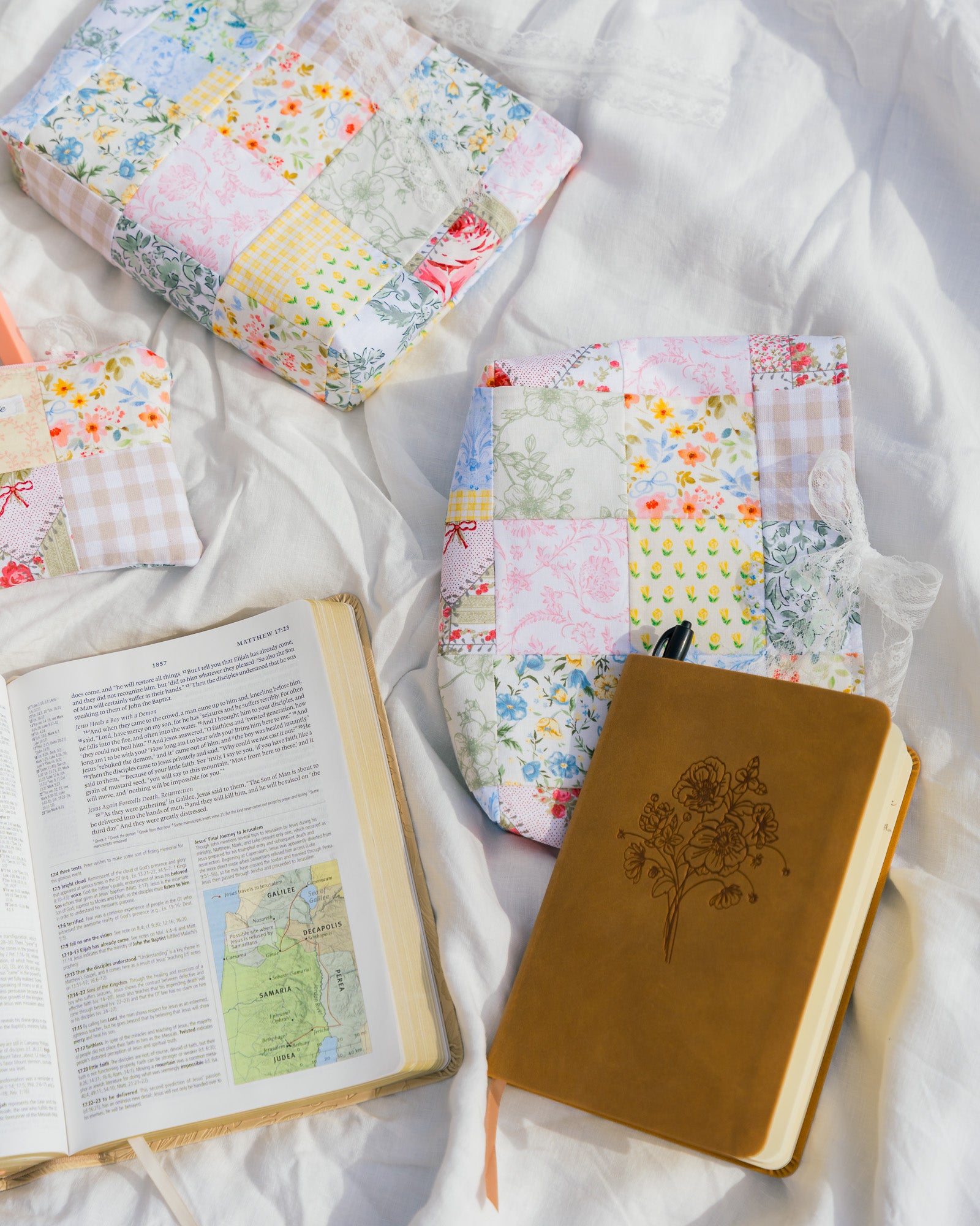 Quilted Patchwork Bible Sleeve - Regular Size - Style 2