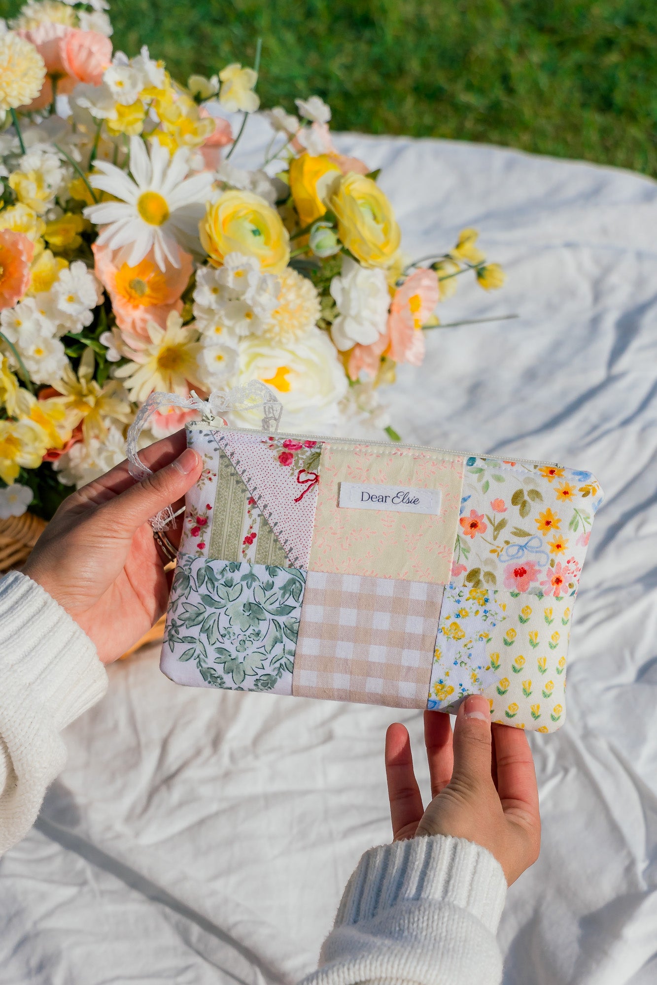 Quilted Patchwork Pencil Pouch - Style 1