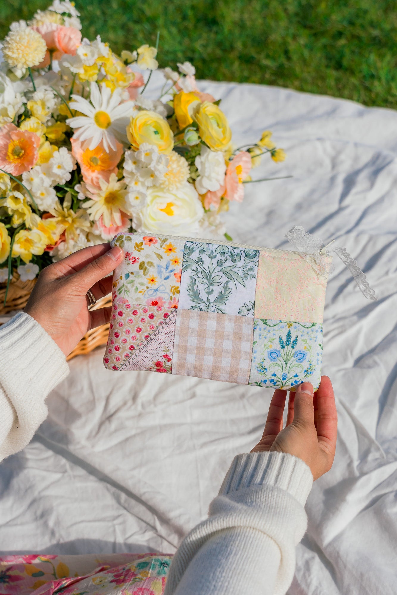 Quilted Patchwork Pencil Pouch - Style 1