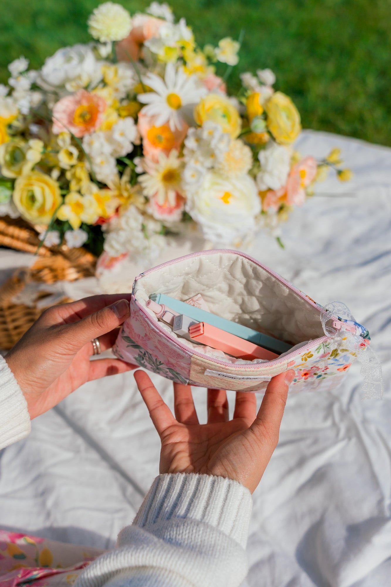 Quilted Patchwork Pencil Pouch - Style 2