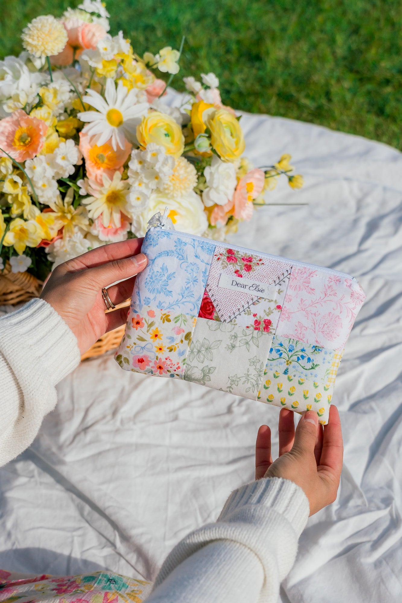 Quilted Patchwork Pencil Pouch - Style 3