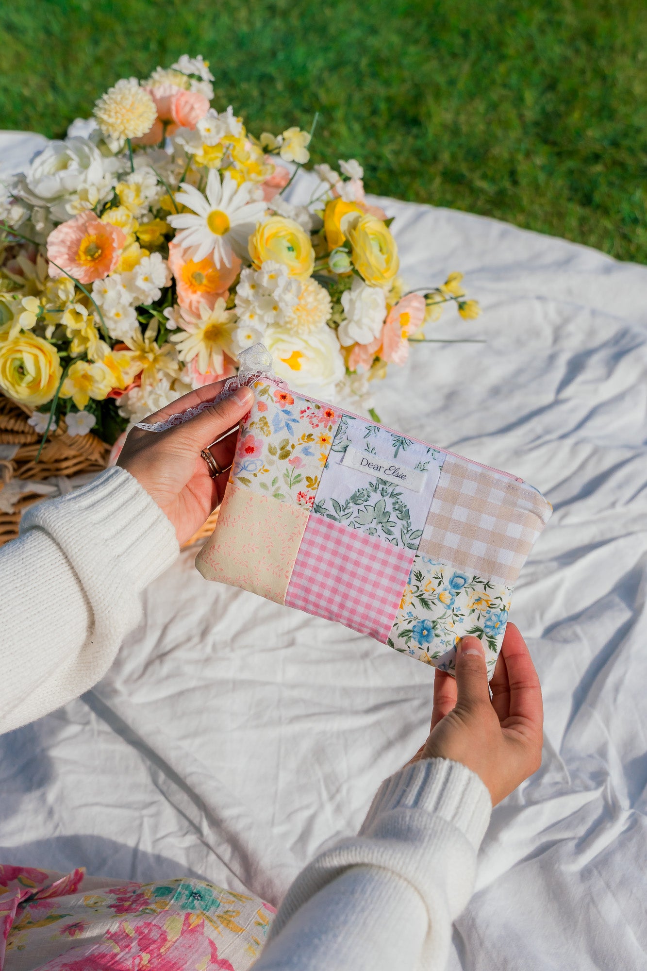 Quilted Patchwork Pencil Pouch - Style 4