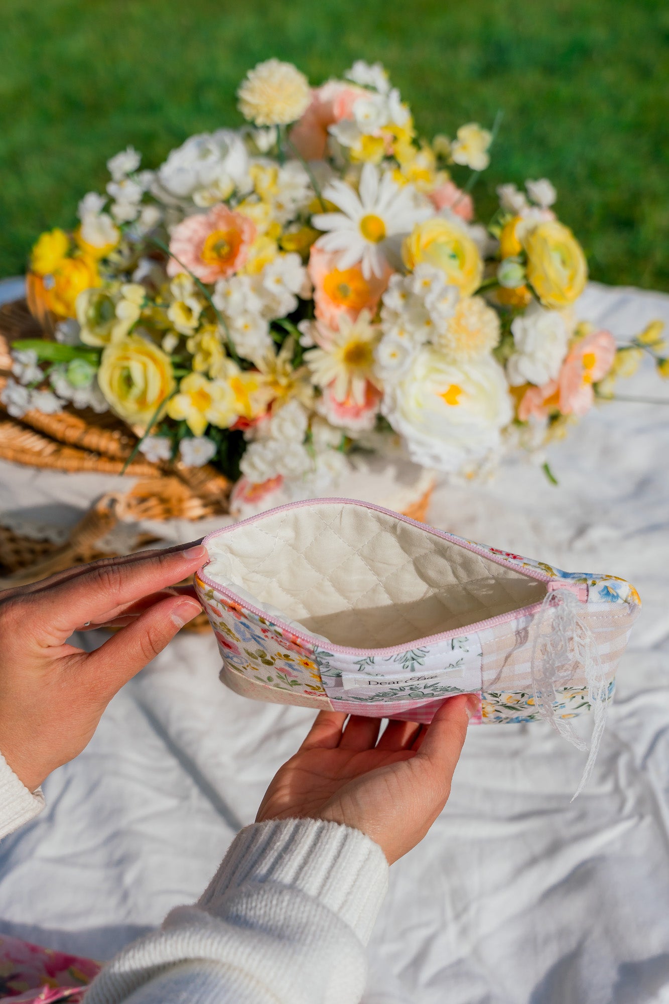 Quilted Patchwork Pencil Pouch - Style 4