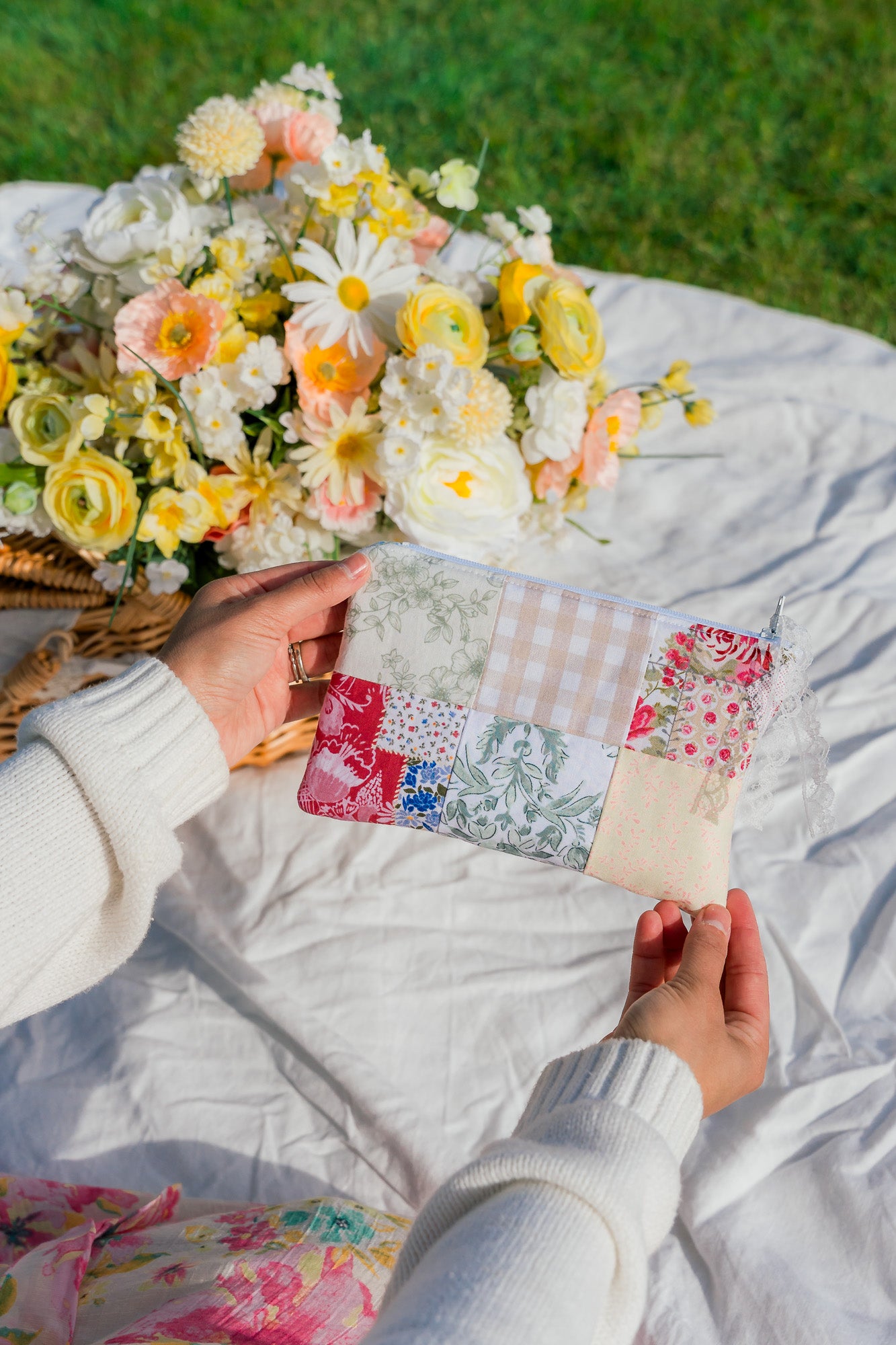 Quilted Patchwork Pencil Pouch - Style 5