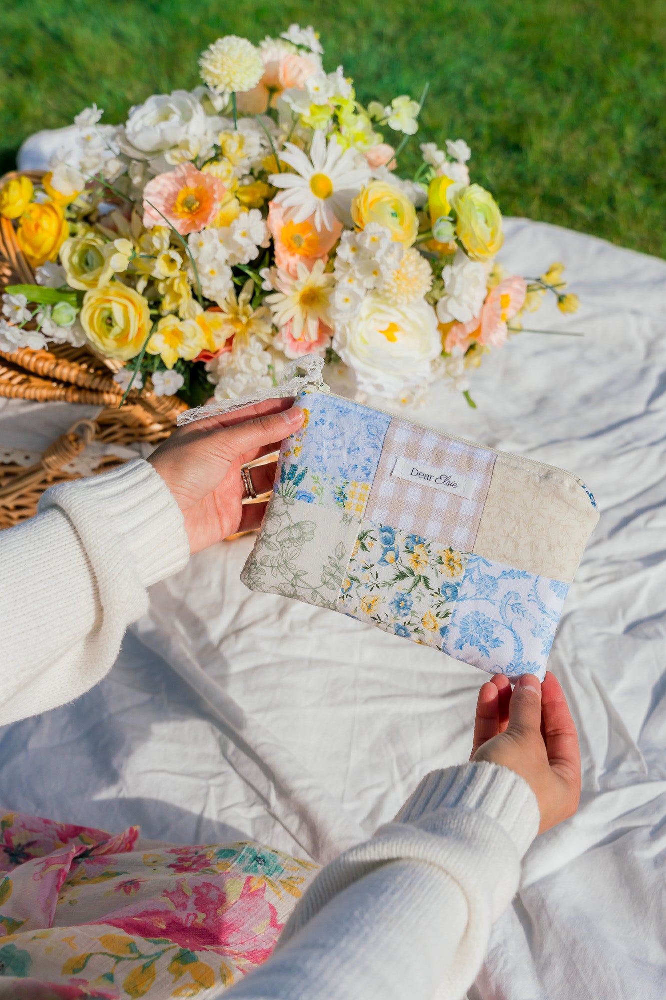 Quilted Patchwork Pencil Pouch - Style 6