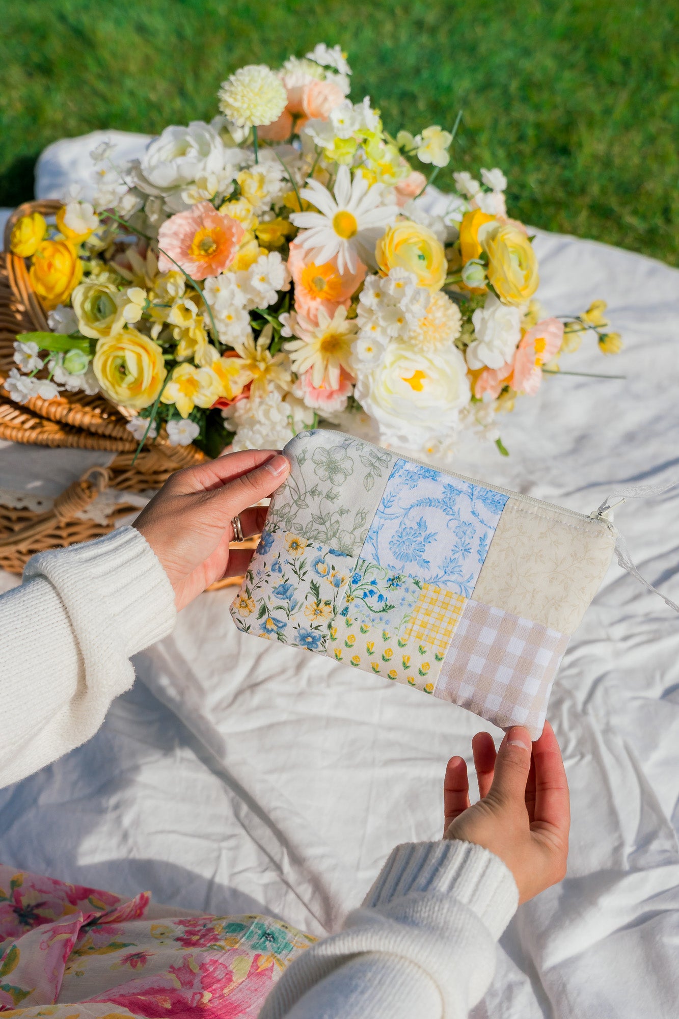 Quilted Patchwork Pencil Pouch - Style 6