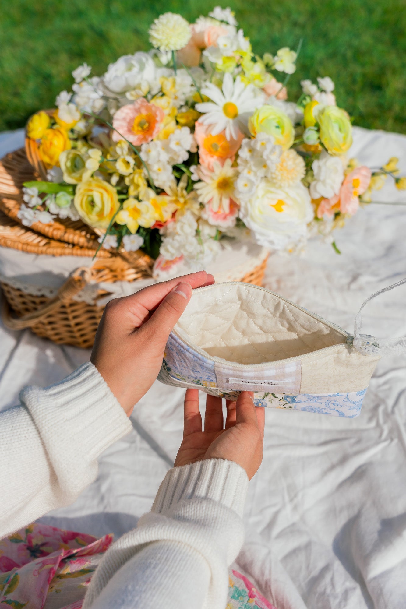 Quilted Patchwork Pencil Pouch - Style 6