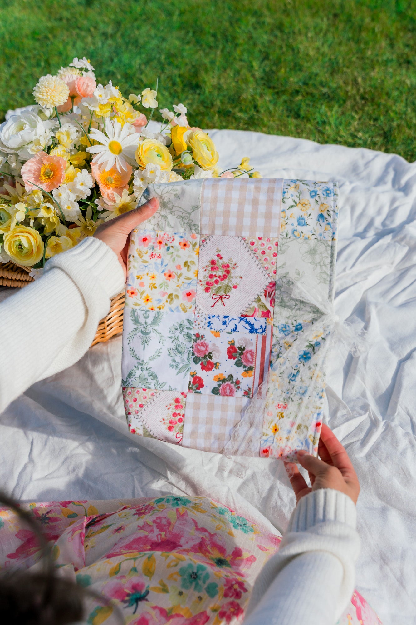 Quilted Patchwork Bible Sleeve - Large Size