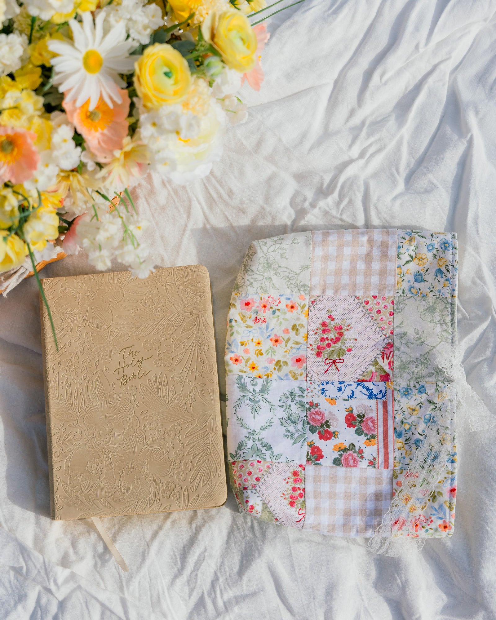 Quilted Patchwork Bible Sleeve - Large Size