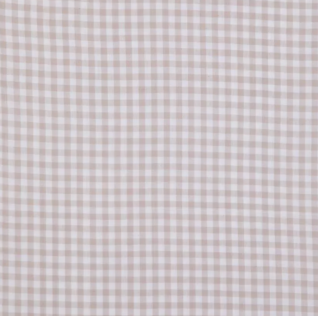 Beige Gingham Keychain Wristlet
