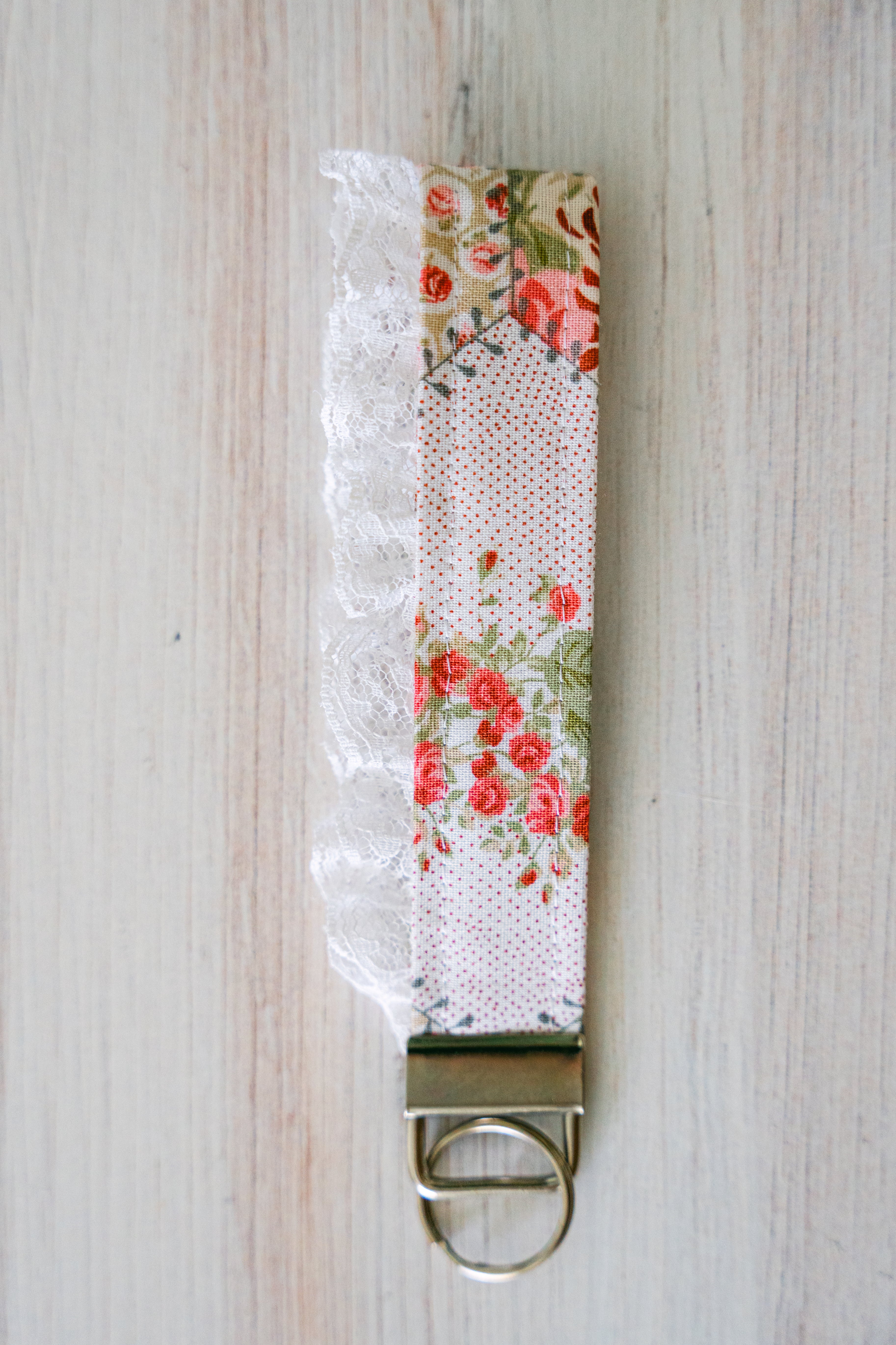 Cottagecore Patchwork Keychain Wristlet
